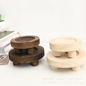 Estante de exhibición de madera de dos niveles, soporte de escritorio de madera maciza para vino y decoración - Product Image 1