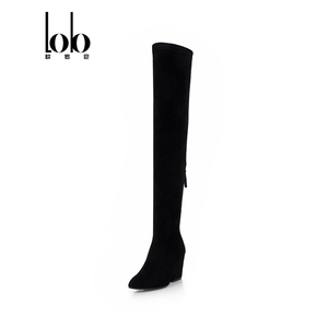 Giày bốt nữ cao cấp chất liệu da lộn, mũi nhọn, cao quá đầu gối, gót cao, khóa kéo, chất liệu thun, đế cao su, thích hợp cho mùa thu đông - Product Image 2