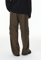 Pantalon large en lin pour homme, nouvelle collection automne, marque de mode, style américain, couleur unie, en polyester et lin