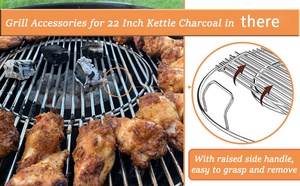 22.5 pouces étanche en acier inoxydable 304 Barbecue Grill Mesh pour <span class=keywords><strong>Weber</strong></span> Charcoal Kettle Kitchen Accessory avec grille et <span class=keywords><strong>panier</strong></span> - Product Image 5