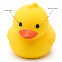 Jouet Squishy Canard Doux au Toucher Mat, Corps Compressible, Bec Orange, Anti-Stress de Bureau