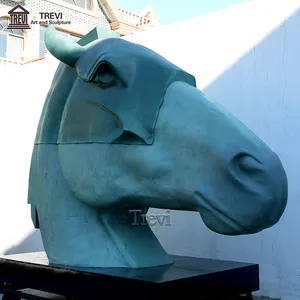 تمثال زينة خلاص لرأس الحيوان للحديقة تمثال من البرونز للوجه الحصان