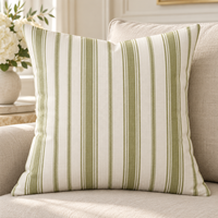 Nappe ronde en polyester et lin vert sauge à rayures personnalisées, faible MOQ, pour événements extérieurs, mariages, locations de fêtes