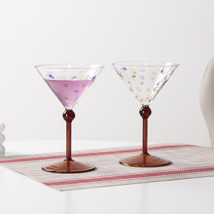 Verre à pied à pois de couleur fraîche, élégant et charmant pour la maison, les fêtes, les cafés, idéal pour servir du vin rouge, <span class=keywords><strong>des</strong></span> cocktails et du champagne - Product Image 3