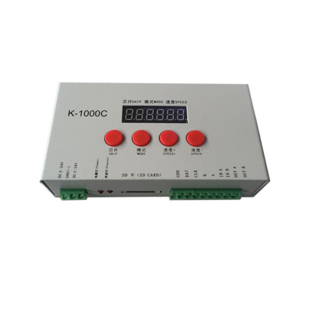 DC5V DC12-24V Full Color SD Card Program K-8000C K-1000C Controllers for DMX512 SK6812  Addressable LED Strip and Led Modules