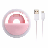 Lampu cincin swafoto dapat diisi ulang untuk ponsel, lampu cincin swafoto Universal isi ulang daya Usb RK12 2025