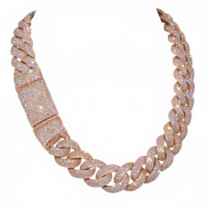 Collar Hip Hop de Plata de Ley 925 con Moissanita de Corte Brillante de 8mm, 10mm, 12mm y Engaste de Garra, Certificado por Terceros, de FancyJewelry - Product Image 4