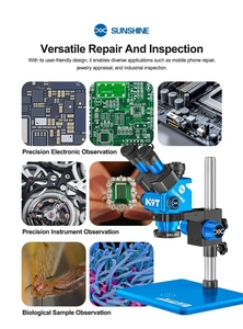 <span class=keywords><strong>Microscope</strong></span> stéréoscopique trinoculaire SUNSHINE M9T - B11, <span class=keywords><strong>zoom</strong></span> 6-45X, interface 0.5CTV, grand plan de travail pour outils de réparation de téléphones - Product Image 4