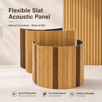 Nouveaux panneaux acoustiques muraux flexibles à lattes courbées, panneaux décoratifs enroulables, panneaux plats en MDF pour bureaux, salles d'exposition, hôtels, intérieur