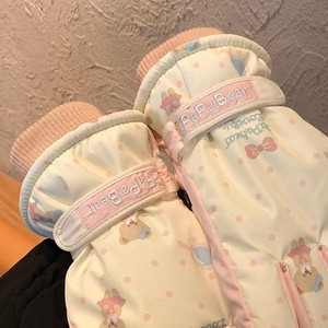 Gants de ski beige pour femmes, chauds, doublés de polaire, épais, coupe-vent, résistants au froid, pour l'extérieur, pour le cyclisme - Product Image 2