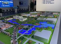 Maqueta de mesa de arena personalizada para la construcción de edificios escolares, modelo de planificación de campus para exposiciones educativas