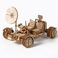 Puzzle 3D en bois en gros, modèle de véhicule lunaire, kits de puzzles 3D en bois à monter soi-même pour adultes, kit d'exploration spatiale de la Lune