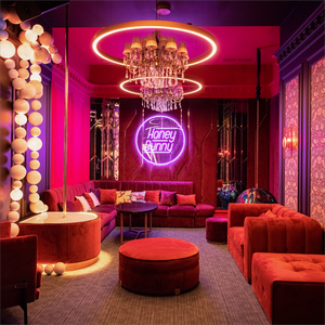 Vente en gros de meubles d'intérieur pour boîte de nuit chics narguilé tissu velours rouge canapé modulable pour bar et restaurant - Product Image 2