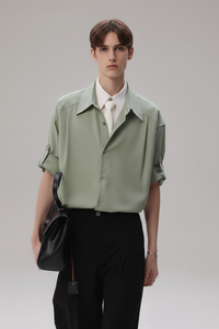 Coton de luxe 160 GSM pour chemises d'été, léger, respirant, doux, drapé, minimaliste, décontracté chic pour hommes - Product Image 5