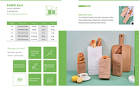Bolsas de papel kraft desechables biodegradables personalizadas, bolsas de papel kraft marrón para comida para llevar