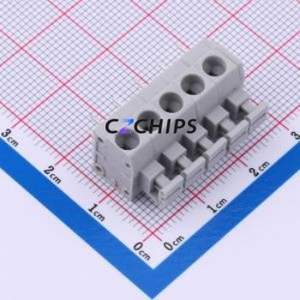 DB260-5.0-5P-GY Spring Terminal Block Through hole Component (THT),P=5mm Connector 1x5P 5mm Gray 5P - Product Image 1