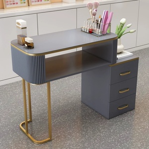 Table de manucure en bois Zxm, vente chaude, table à ongles avec armoire de rangement, table à ongles personnalisée pour la chambre à coucher - Product Image 1