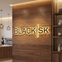 Letrero de Acrílico con Logotipo Retroiluminado en 3D Personalizado, Letrero de Canal con Letras de Acero Inoxidable, Letrero LED Iluminado con Letras Retroiluminadas