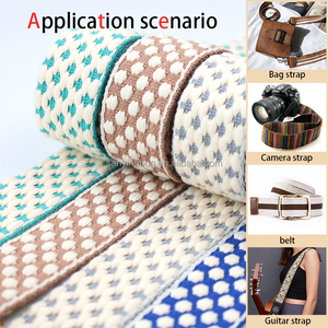 Custom Two-Tone Heavy 1 1/<strong>2</strong> <strong>Inch</strong> Polyester <strong>Cotton</strong> <strong>Webbing</strong> Strap Luxury Bag Strap with Polka Dot Pattern for Bags - Product Image 3