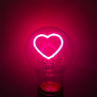 Lampe LED à lettres motif dessin animé Love Style 3V, décor de vacances romantique, ampoule d'ambiance avec corps en plastique, alimentation CC