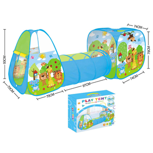 RS Kinderen Plastic Sport Speelgoed Speelhuis Opvouwbaar Draagbaar <span class=keywords><strong>Pop-up</strong></span> Drie-in-één Binnen Buiten Kruip Huis Tunnel 70cm - Product Image 3