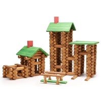Ensemble de cabane en rondins en bois jouet de maison de construction pour les tout-petits Kit de Construction STEM classique Compatible avec Lincoln Log