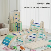ElegantCrafts Ensemble de jeu d'escalade Montessori en papier pour aire de jeux intérieure, avec coussins triangulaires, 9 combinaisons, jouet d'escalade