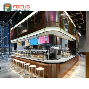 Creative Coffee Display Cabinet White Panel Finish Coffee Bag Display Area Storefront Coffee Cabinet - Product Image 3