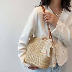 2023 Wholesale Fashion Customized Logo Straw Material <b>Bags</b> Summer Beach <b>Bags</b> Rattan Summer Beach <b>Bag</b> for Women - Product Image 6