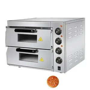 Хлебная печь для пиццы, пекарня, двухслойная печь из нержавеющей стали, коммерческие электрические тостеры для пиццы, печи для ресторана или отеля