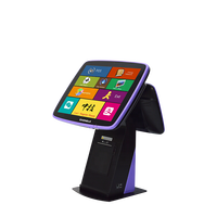 Caisse enregistreuse tout-en-un ZHONGJI Windows 10 avec écran tactile double, système POS, processeur Intel Quad-Core, 128 Go, 16 Go DDR4, imprimante