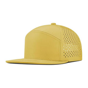 Logo du client 5 panneaux Performance Snapback Casquette de baseball pour hommes femmes Flat Bill Cap Golf Sports - Product Image 5