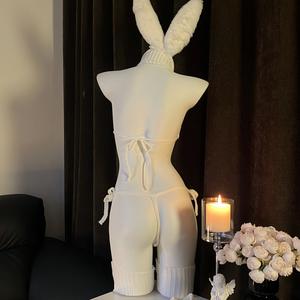 Combinaison sexy transparente à col montant rétro, style <span class=keywords><strong>pull</strong></span> dos nu, pour femme, inspirée des célébrités d'Internet, lingerie <span class=keywords><strong>COS</strong></span> - Product Image 5