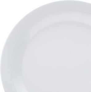 Assiettes plates en porcelaine blanche polie, style bohème moderne, écologiques, en gros, à prix réduit, avec logo personnalisé, cadeau d'entreprise - Product Image 5