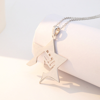 Bijoux fins Power Star Colliers Pendentif en argent sterling massif 925 Pendentif personnalisé Couple Charme Plain Big