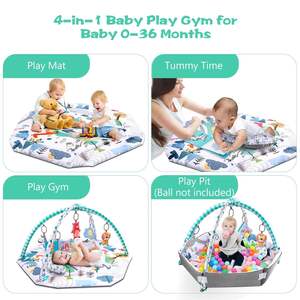 Tummy Time Mat Ball Pit 10 en 1 Baby Gym Activity Play Mat con juguetes Tummy Time Pillow para el desarrollo de habilidades motoras <span class=keywords><strong>sensoriales</strong></span> - Product Image 6
