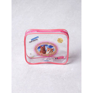 Sac cosmétique transparent carré moyen Étui sur le thème du chat PMore - Product Image 1