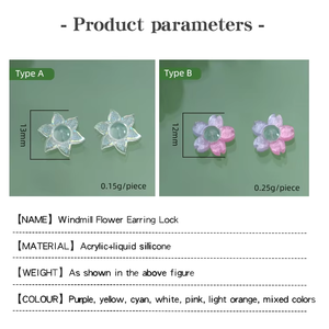 New Design Original Hypoallergenic Jewelry Findings Anti Drop Ear <strong>Locking</strong> Silicone <strong>Earring</strong> Stopper Acrylic Flower <strong>Earring</strong> <strong>Backs</strong> - Product Image 2