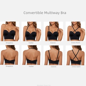 Dropshipping Hỗ Trợ Đầy Đủ Không-Trượt Chuyển Đổi Bandeau Áo Ngực Phụ Nữ Thấp Trở Lại Chống-Trượt <span class=keywords><strong>Strapless</strong></span> Áo Ngực Longline Đa-Cách Đẩy lên Áo Ngực - Product Image 6