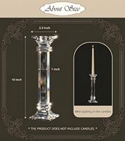 Ensemble de 2 porte-bougies en cristal K9 faits à la main, 10 pouces de haut, robustes, pour centre de table de mariage ou de salle à manger