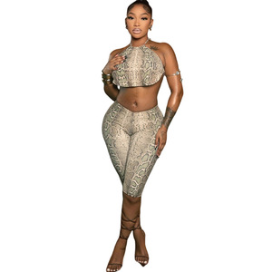 Y2251 Nuovo Set Alla Moda con Top Corto Senza Spalline e Pantaloni, Stampa Digitale Sexy e Alla Moda - Product Image 5