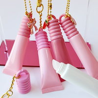 Tubes de gloss à lèvres en PETG avec logo personnalisé, vente en gros, contenants cosmétiques vides à tête ronde, tubes d'emballage pour gloss à lèvres