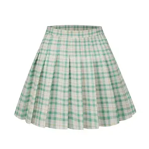 Collège japonais Jk uniforme étudiant jupe 2021 école filles longue Plaid plissé jupe femme demi-longueur treillis jupe