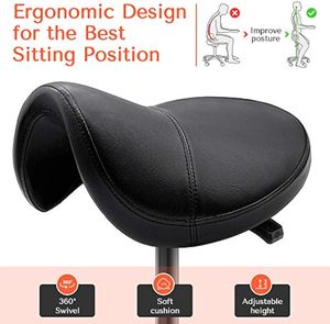 Saddle <span class=keywords><strong>Stool</strong></span> Sela ergonômica Esteticista Swivel <span class=keywords><strong>Salon</strong></span> <span class=keywords><strong>Cutting</strong></span> <span class=keywords><strong>Stool</strong></span> Chair com rodas para cozinha, salão, Spa, tatuagem, pedicure - Product Image 2