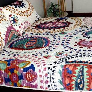 Indian Hand Block Printed Knitted Cotton Bedspread & Bedcover All-Season Decorative Bedding Wholesale - Product Image 1