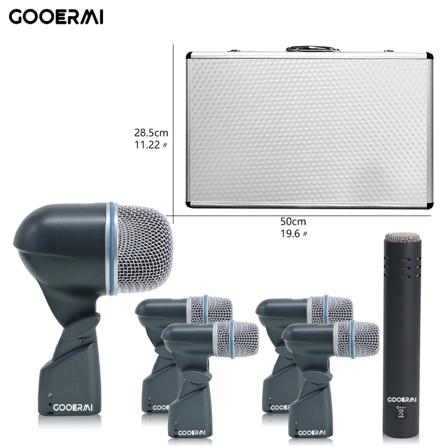 High Quality Professional Musical Instrument Microphone 7 Piece Kit for Bass Amp Drum Microphone Set for Live Performance