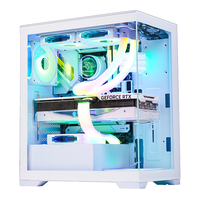 Boîtier PC SNOWMAN ATX pour jeux, blanc, MATX, tour moyenne, boîtier gamer, micro-boîtier de bureau, châssis d'ordinateur en verre trempé