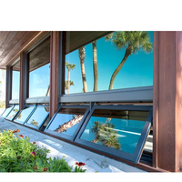 Ventanas fijas superiores de alto rendimiento Toldo inferior Ventana colgada Rotura térmica Perfil de aluminio Ventanas abatibles estándar del norte de EE. UU.