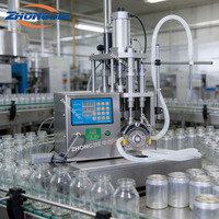 Zhongjie 200ml Remplisseuse automatique haute précision à tête unique pour eau, huile, lotion et savon liquide, machine portable pour aliments/boissons