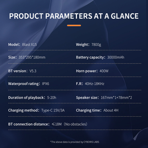 X15 karaoke máy PA hệ thống với 2 micro không dây, một loa không dây di động với một điều khiển từ xa, pd65w sạc nhanh - Product Image 6